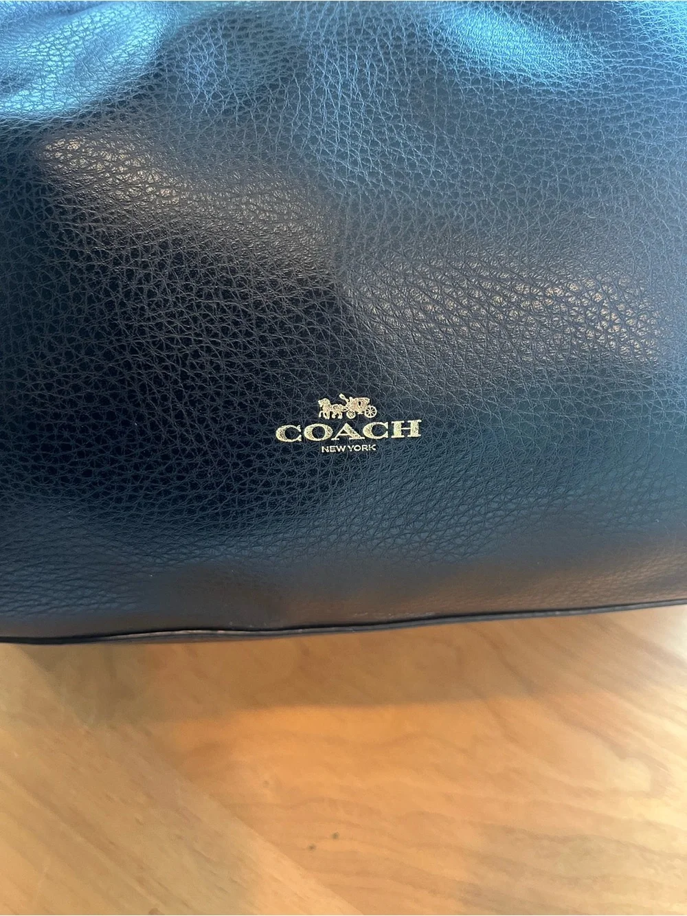 F58660 Coach Black Pebbled Leather Derby Tote Bag
